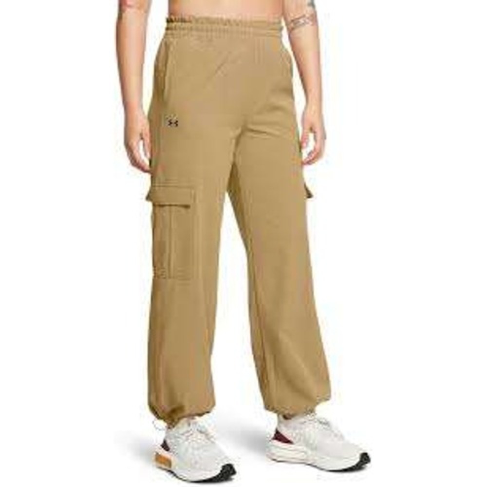 Under Armour Women Tan Brown Cargo Active Hiking Pants SizeM Bungee Hem Gorpcore